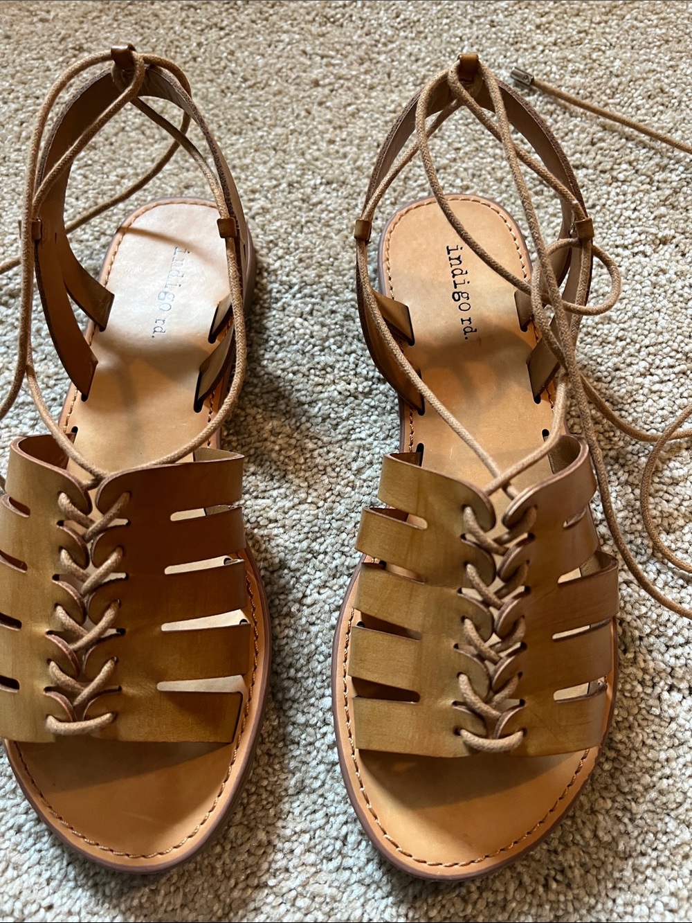 Indigo Rd. Brown Lace-Up Gladiator Sandals for Women worn once. 7. - Picture 3 of 6